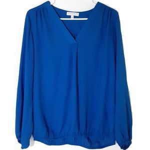 CHAUS New York Royal blue v neck Blouse